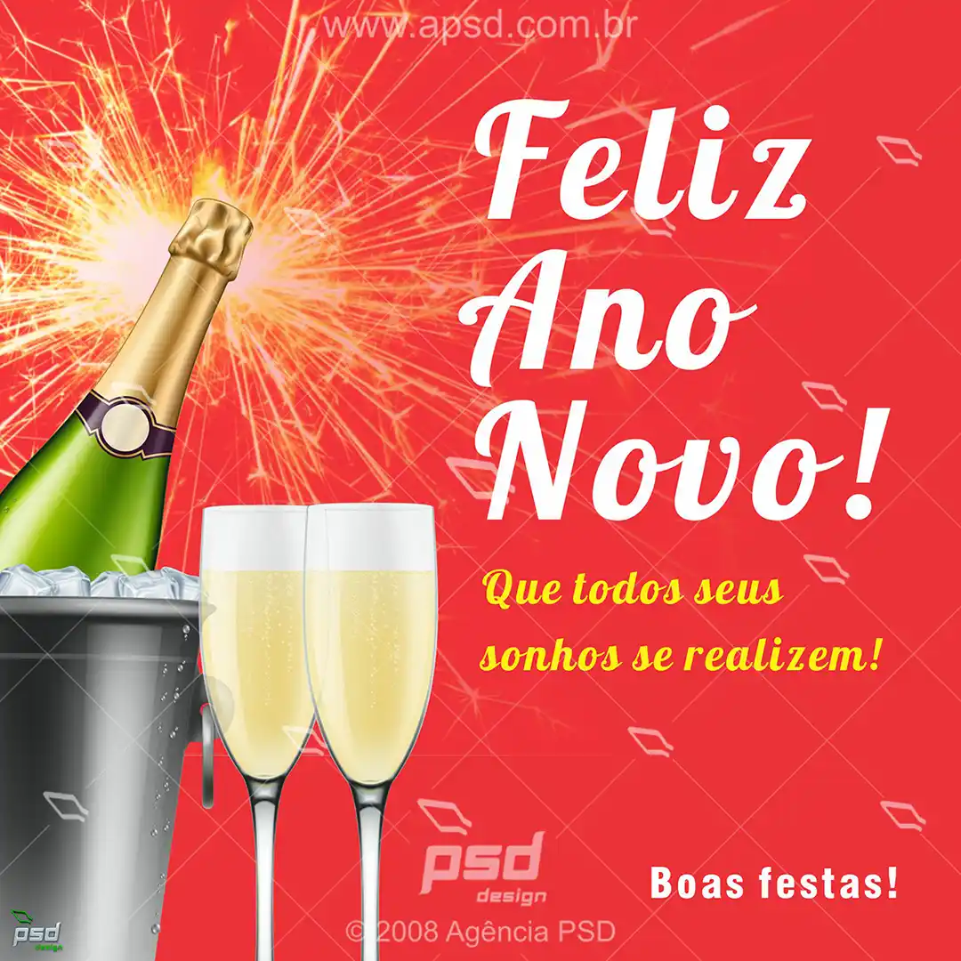 arte reveillon feliz ano novo