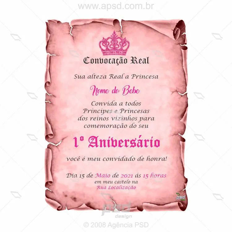 convite aniversário 1º ano