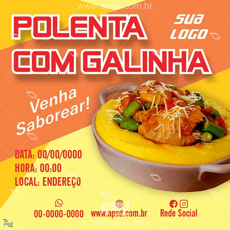 arte polenta com galinha