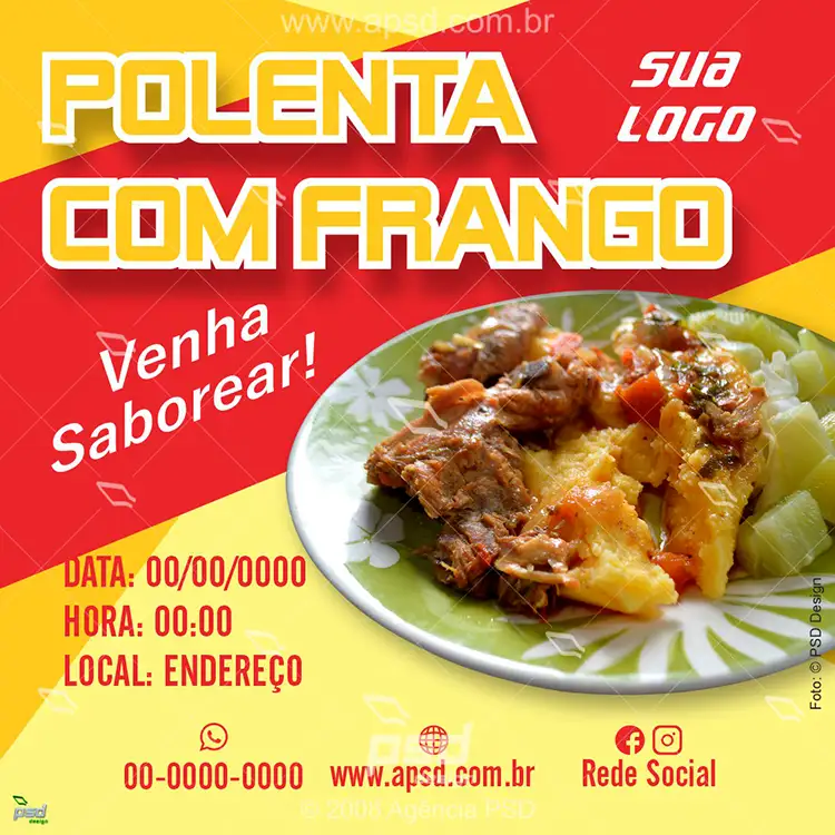 arte polenta com frango