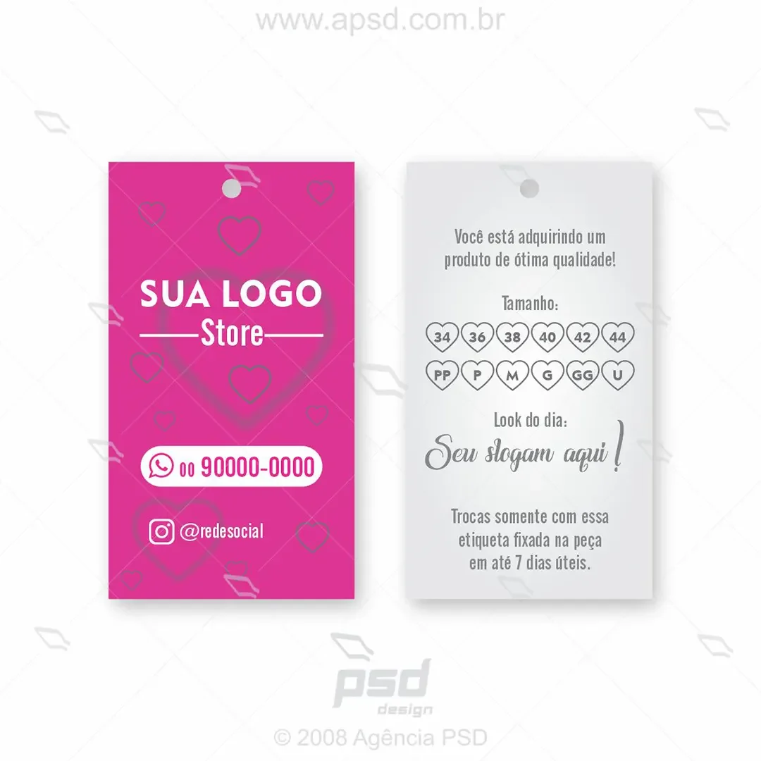 arte tag para roupas