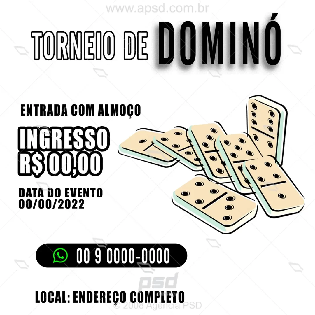 arte torneio de dominó