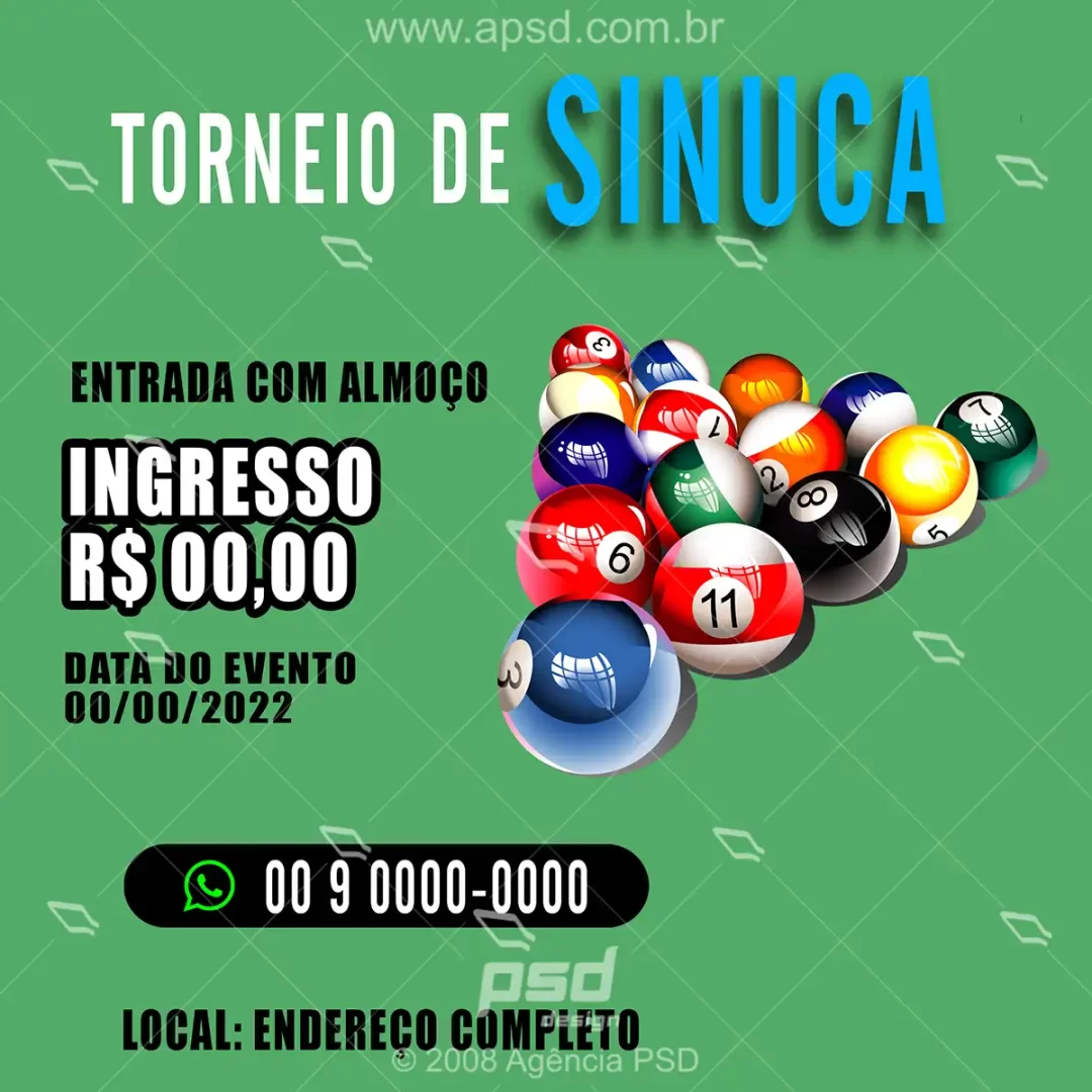 arte torneio sinuca