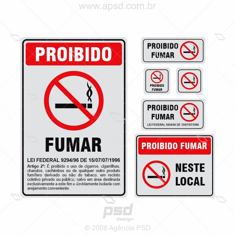 arte placas proibido fumar