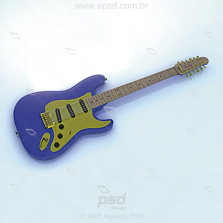 model 3d guitarra fender