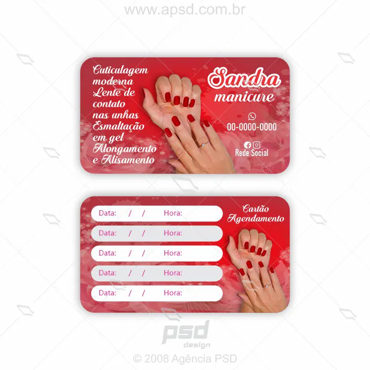 cartão manicure