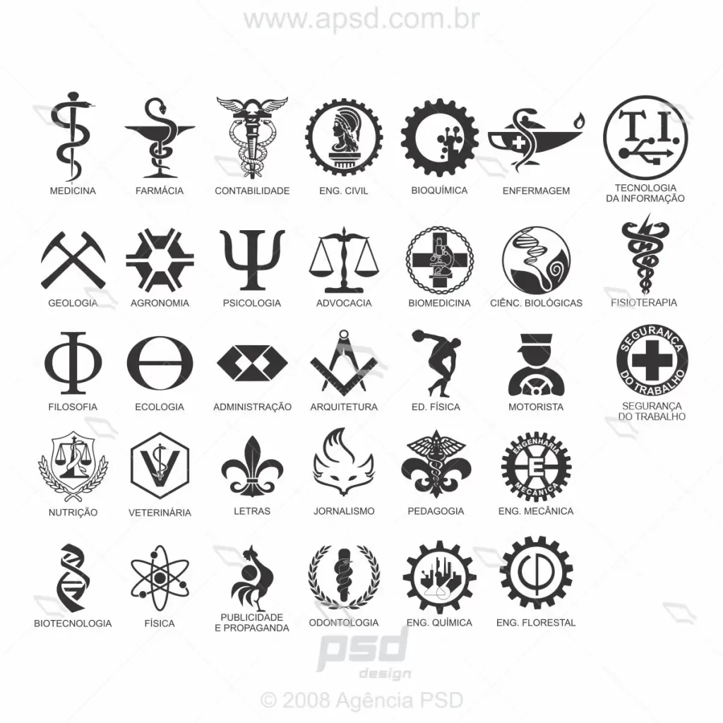 Símbolos profissões