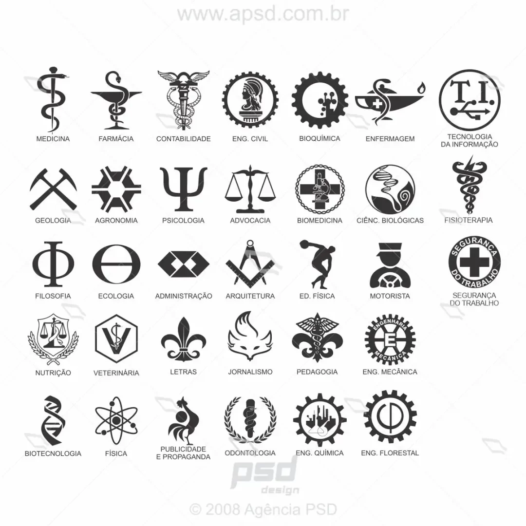 Símbolos profissões