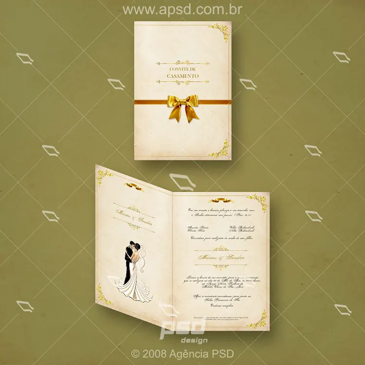 Arte Convite Casamento Loja Agência Psd 2777