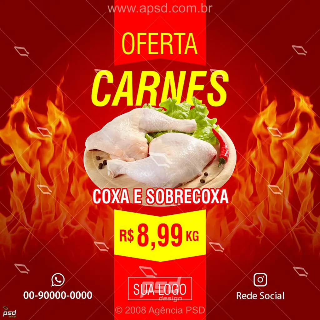 arte carnes coxa e sobrecoxa