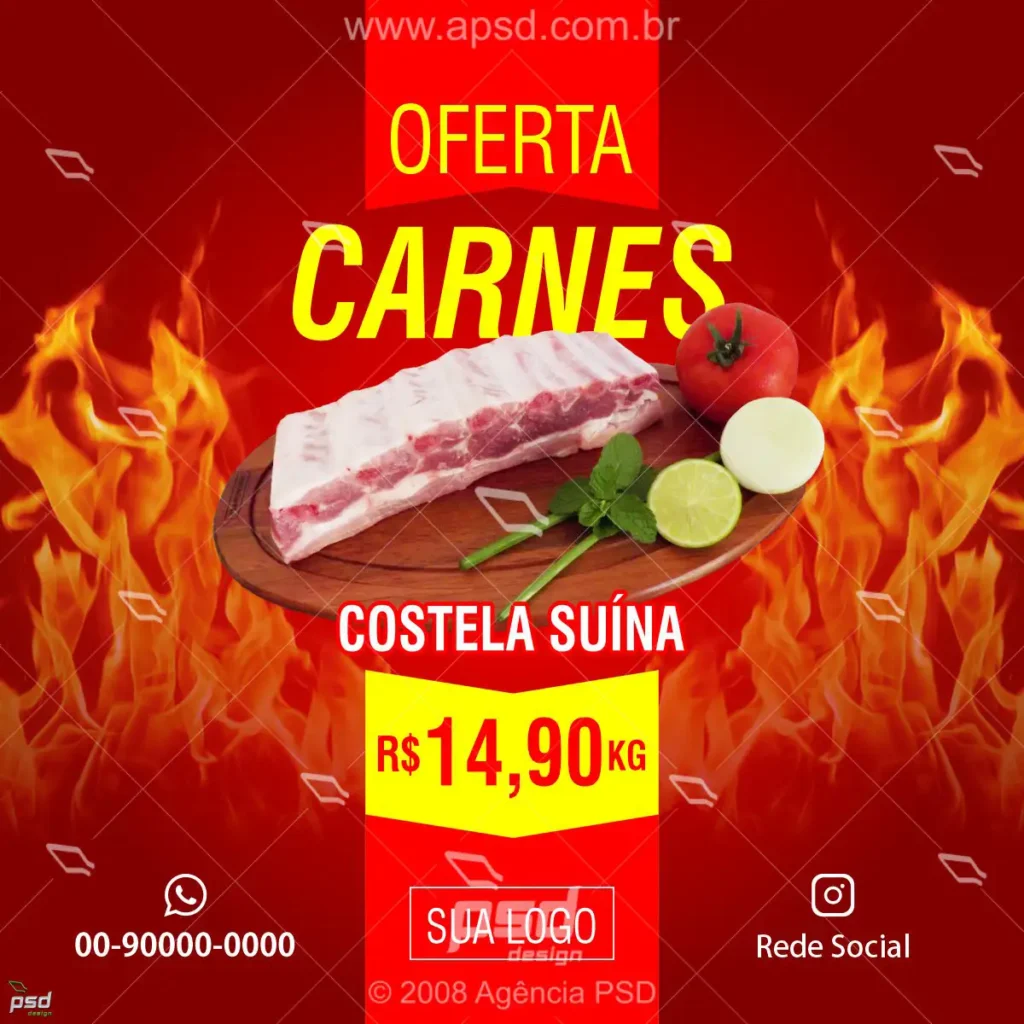 Arte carnes costela suína