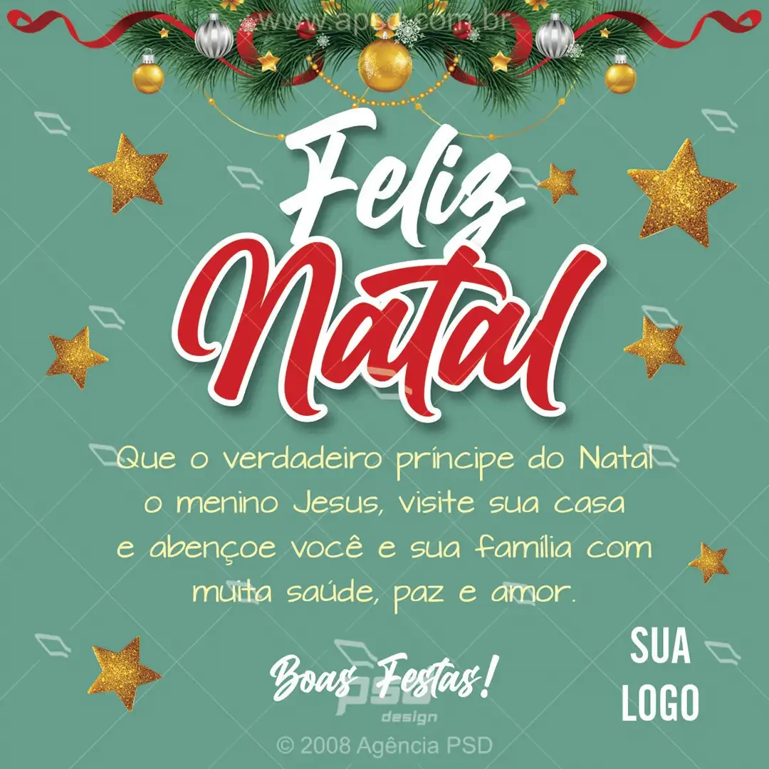 Arte feliz natal - Loja Agência PSD