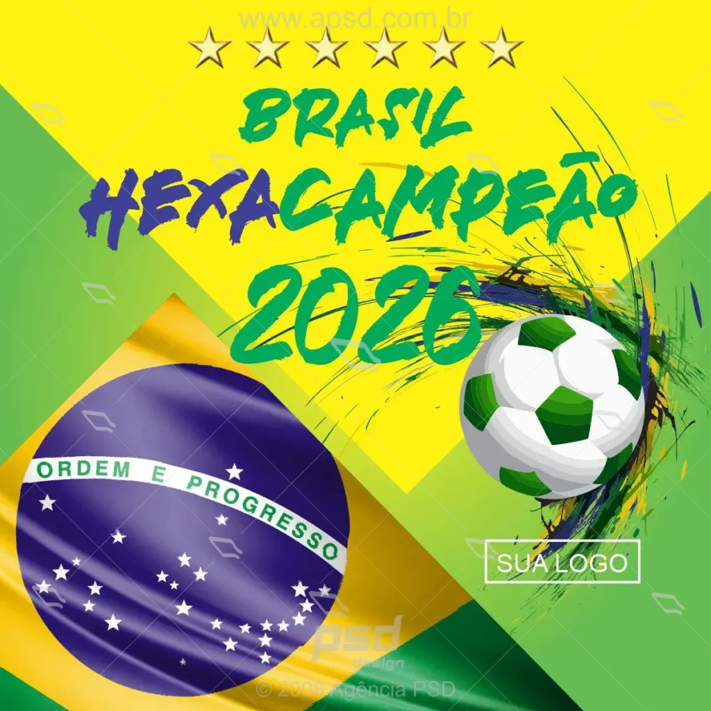 arte brasil hexacampeao 2026