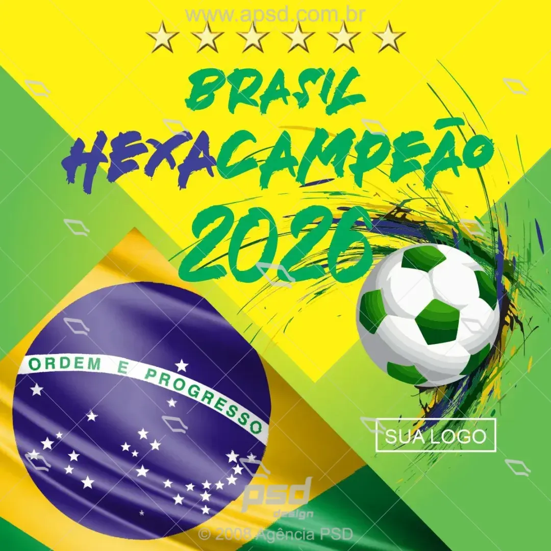arte brasil hexacampeao 2026