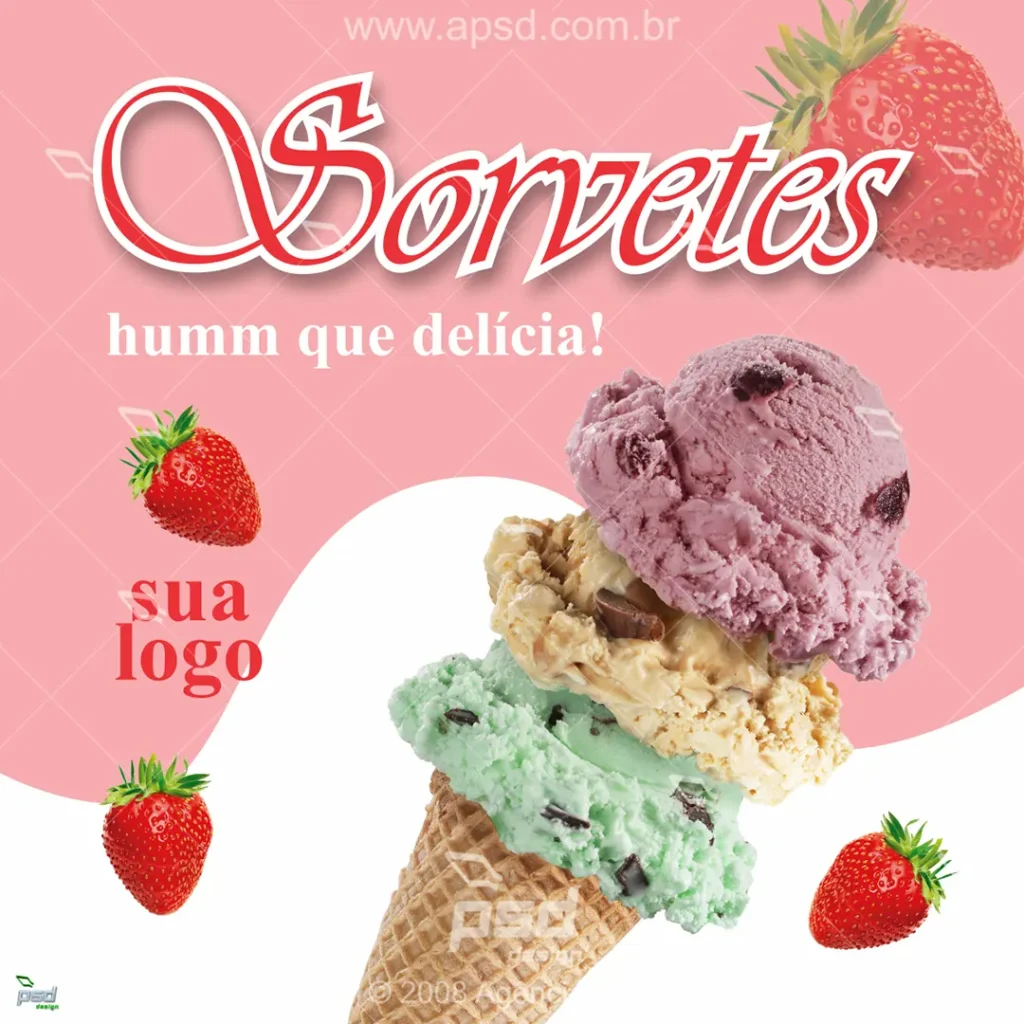 mídias social sorvetes