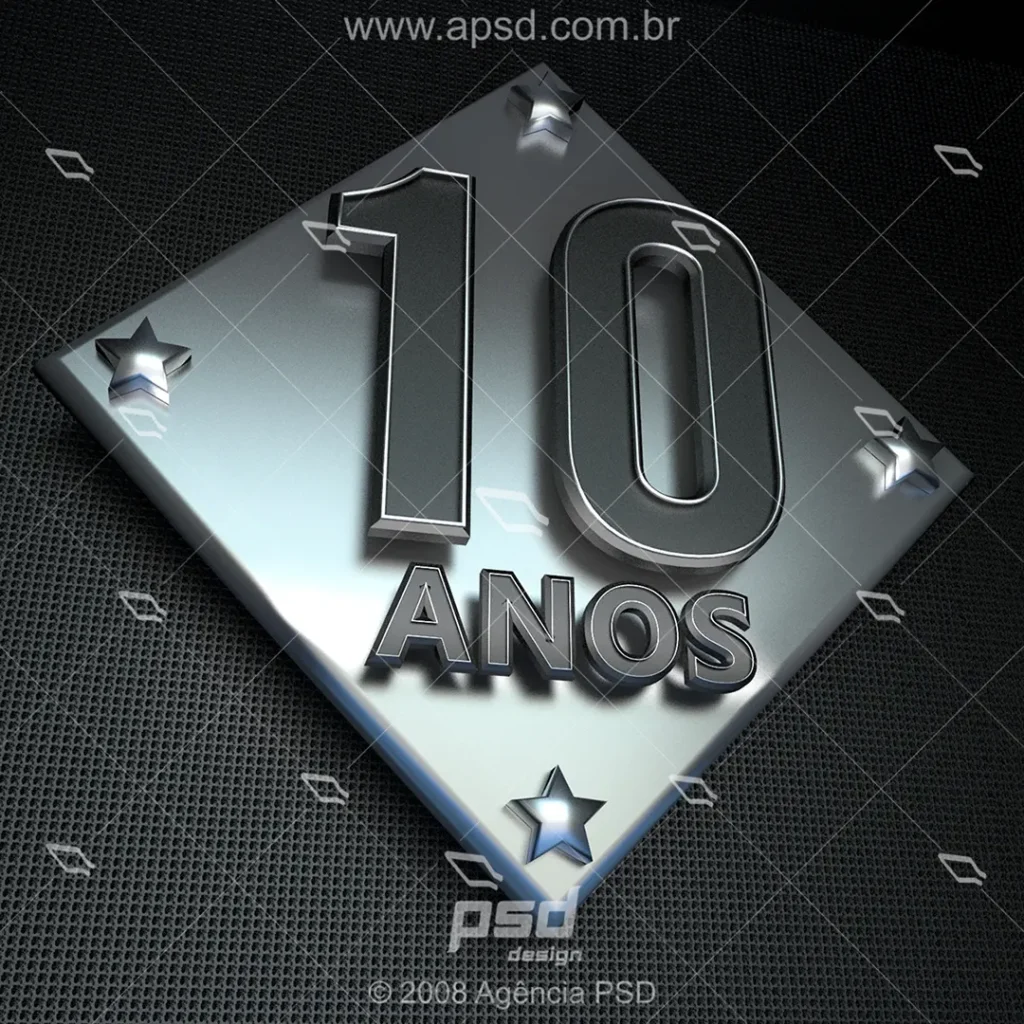 Brasão 10 anos 3d