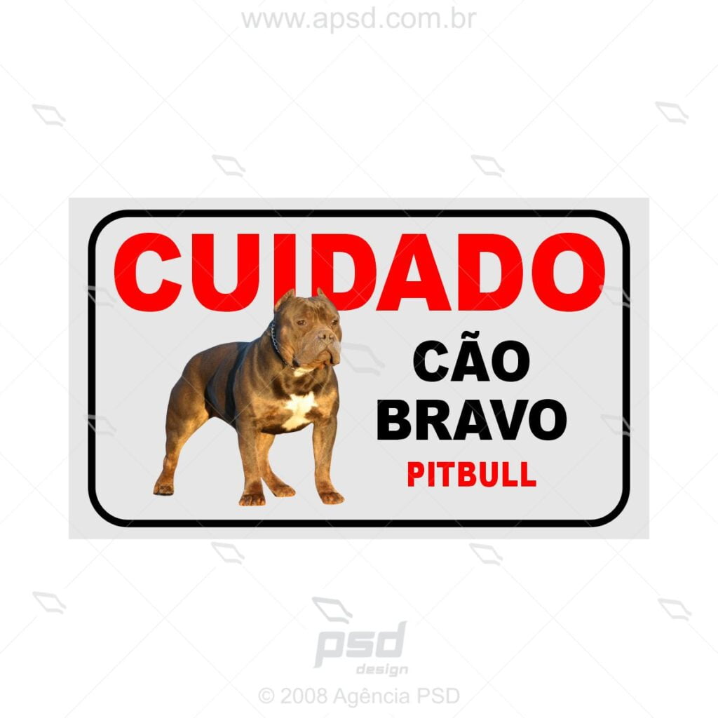 arte placa cao bravo