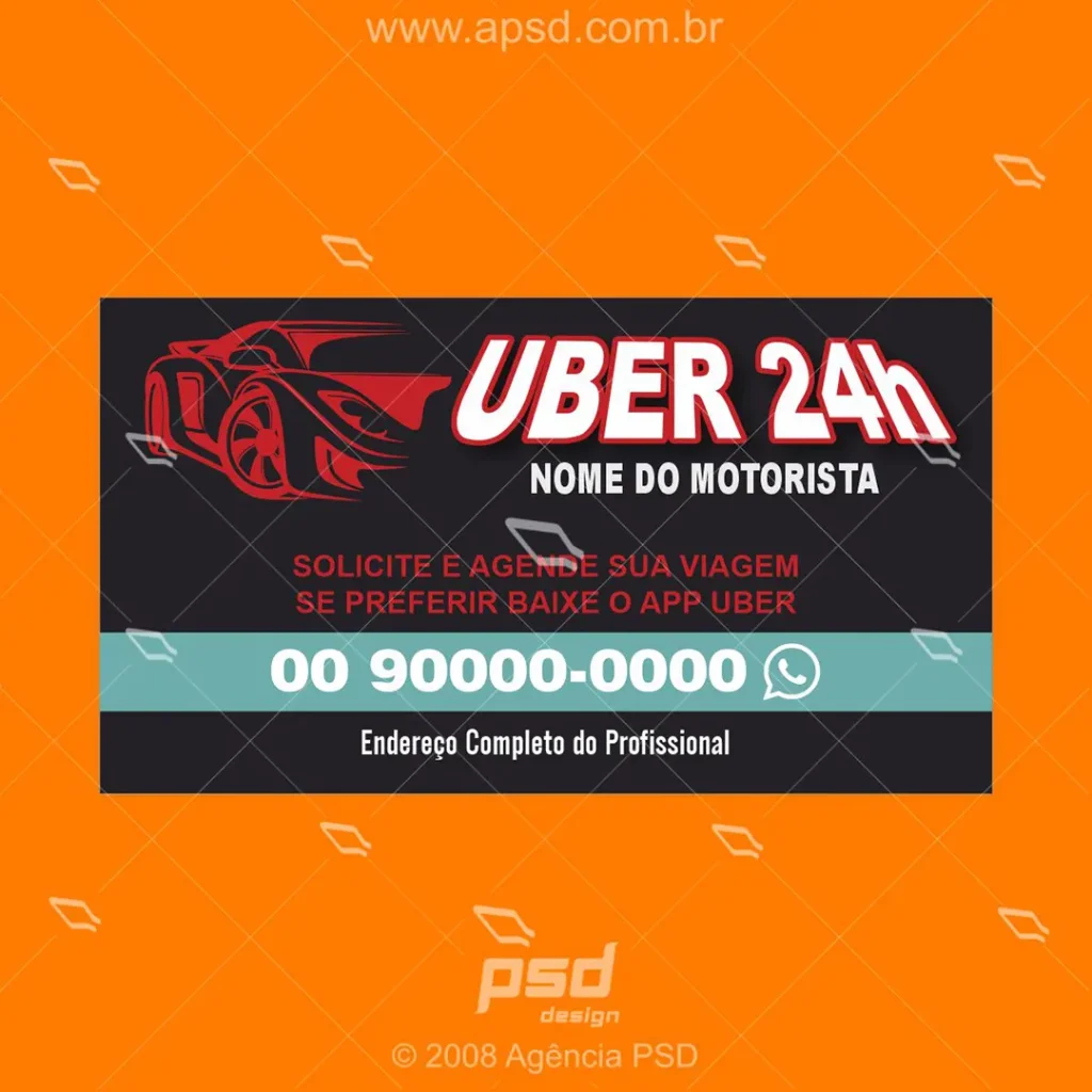 arte cartão para uber