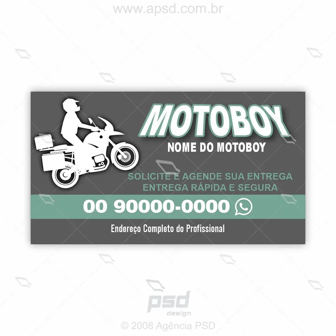 arte cartão motoboy