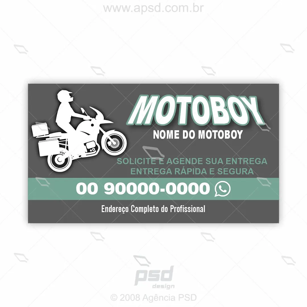 arte cartão motoboy