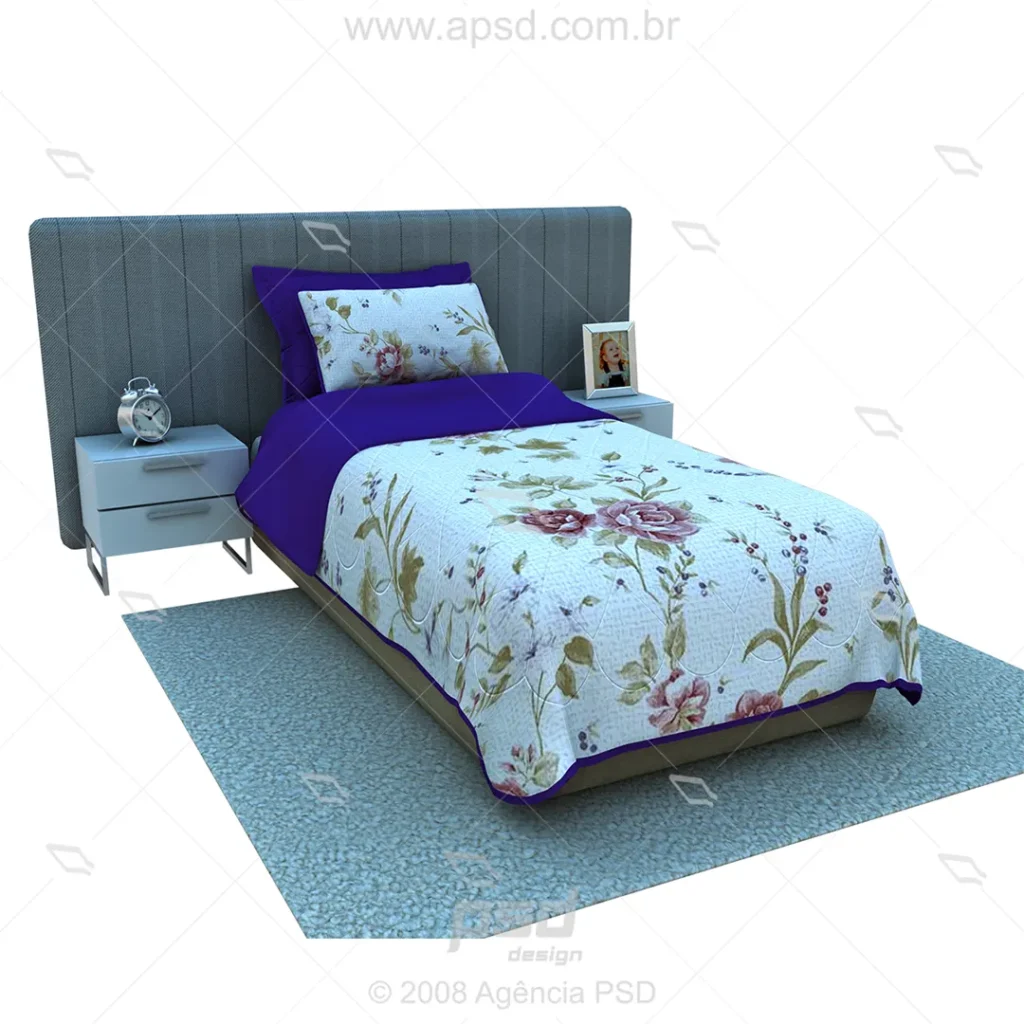 Model 3D cama cobre leito