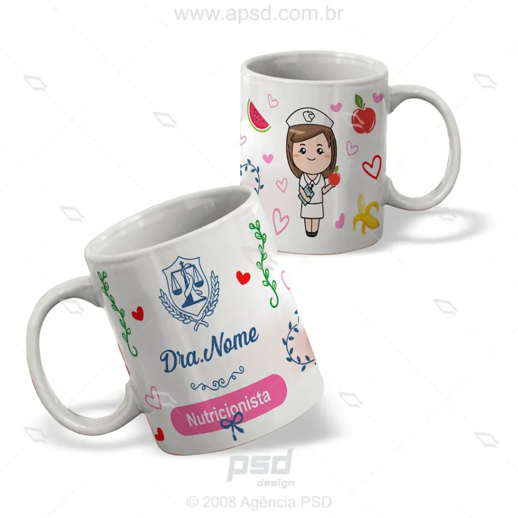 Arte nutricionista caneca