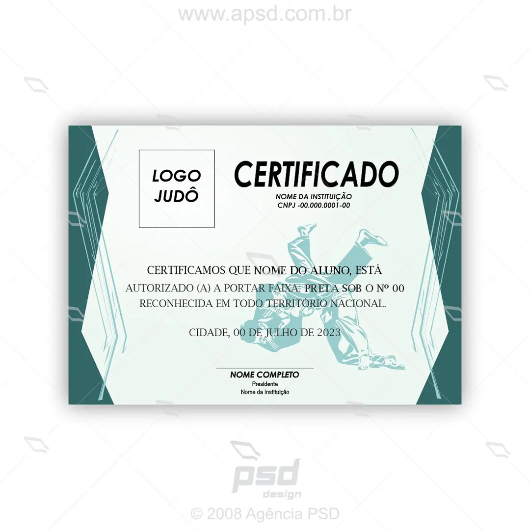 arte certificado judo