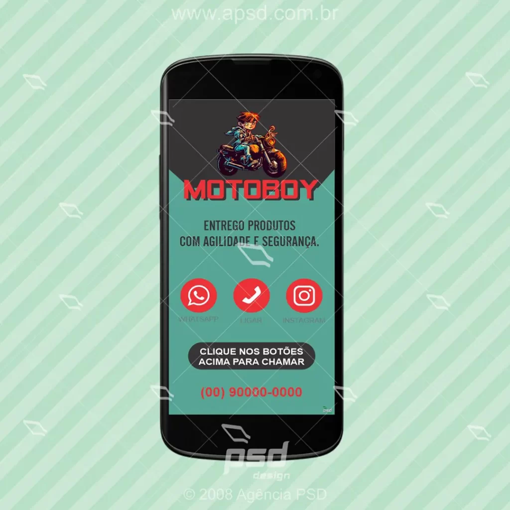 arte cartão digital motoboy