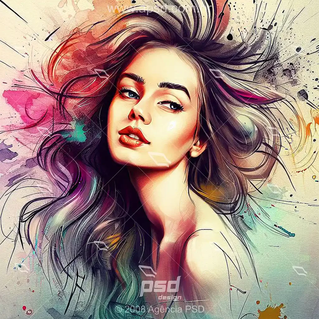 ilustração mulher linda