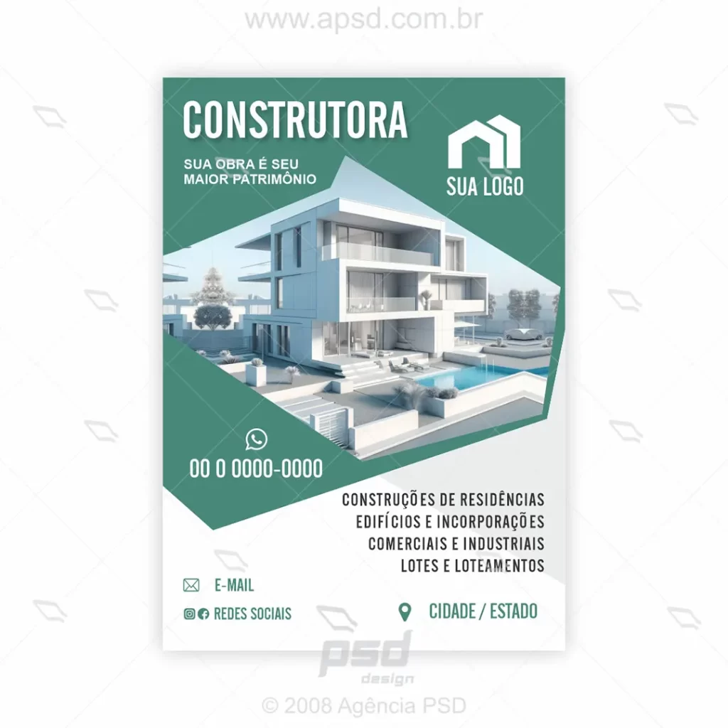 arte panfleto construtora