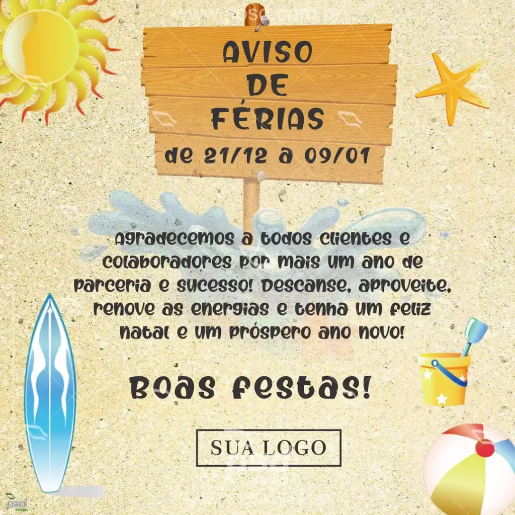 arte aviso de ferias