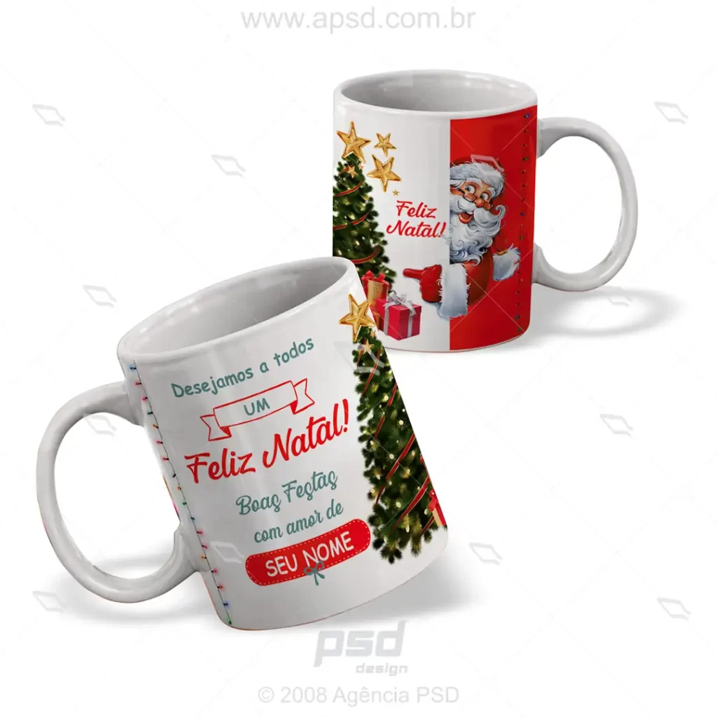 arte caneca feliz natal