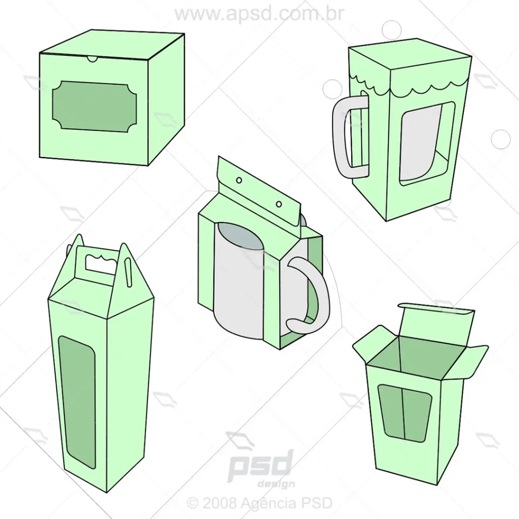 moldes caixas copos e canecas