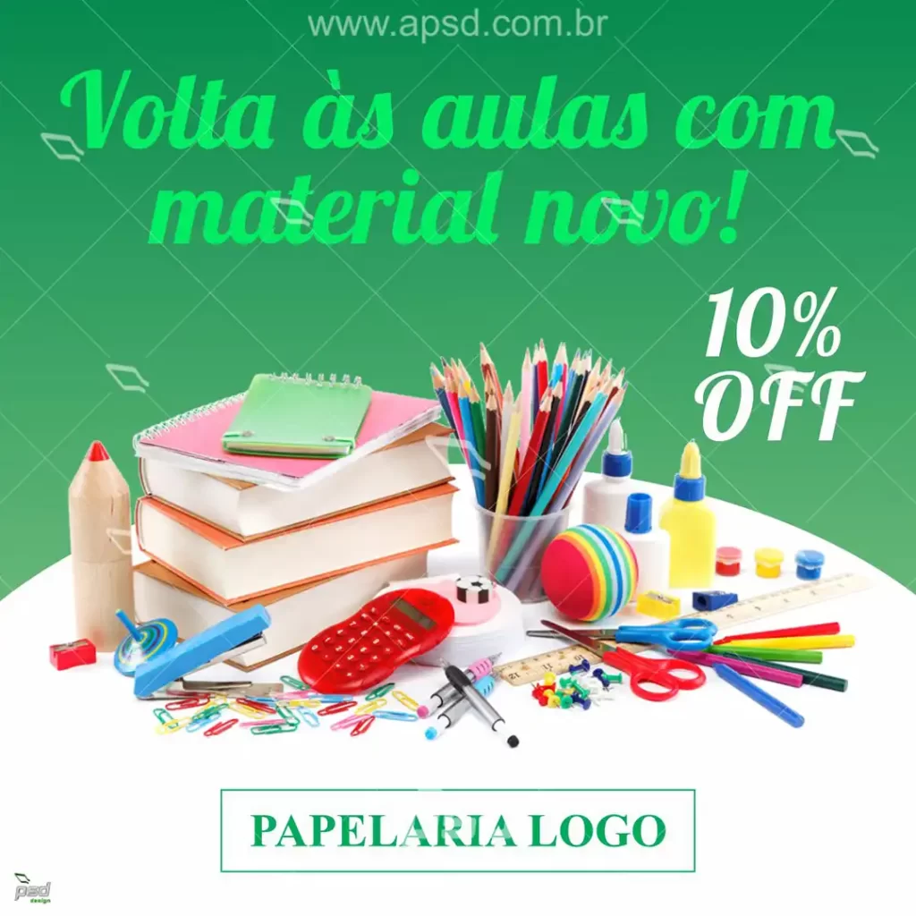 arte papelaria material escolar