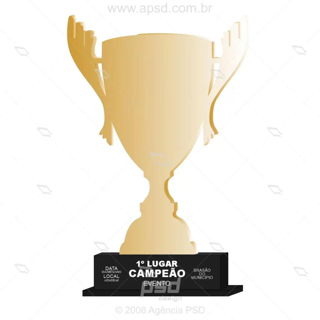 troféu taça de campeão para recorte laser