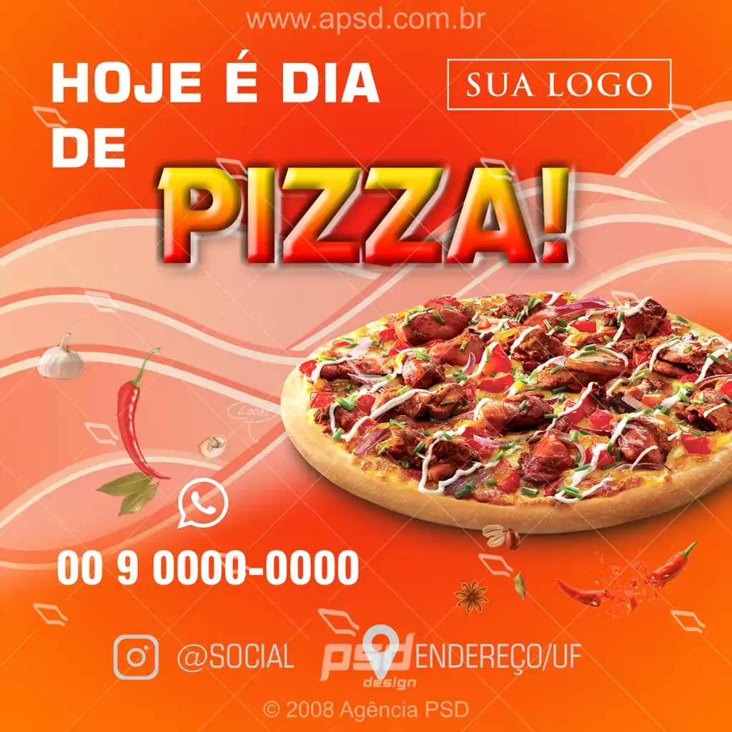 arte pizza editavel psd