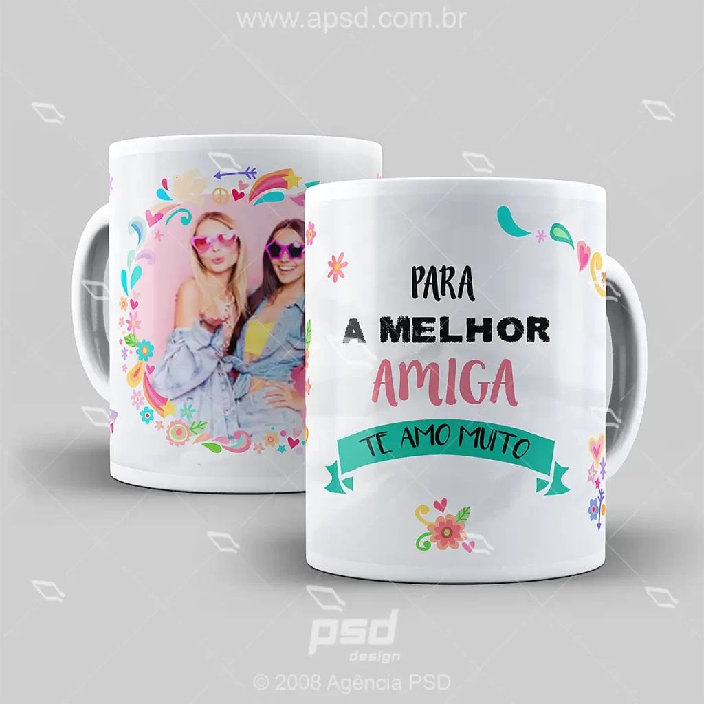 arte canecas melhores amigas
