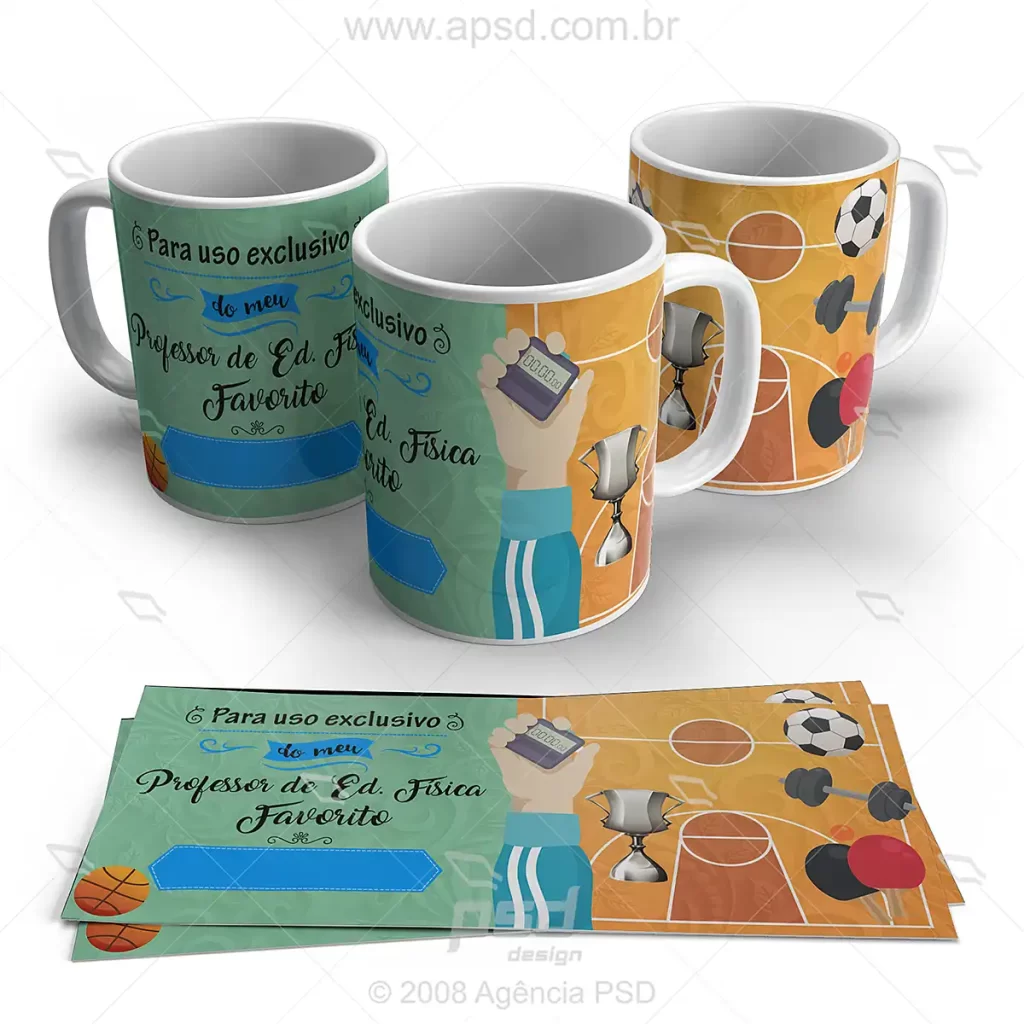arte caneca professor de educação fisica