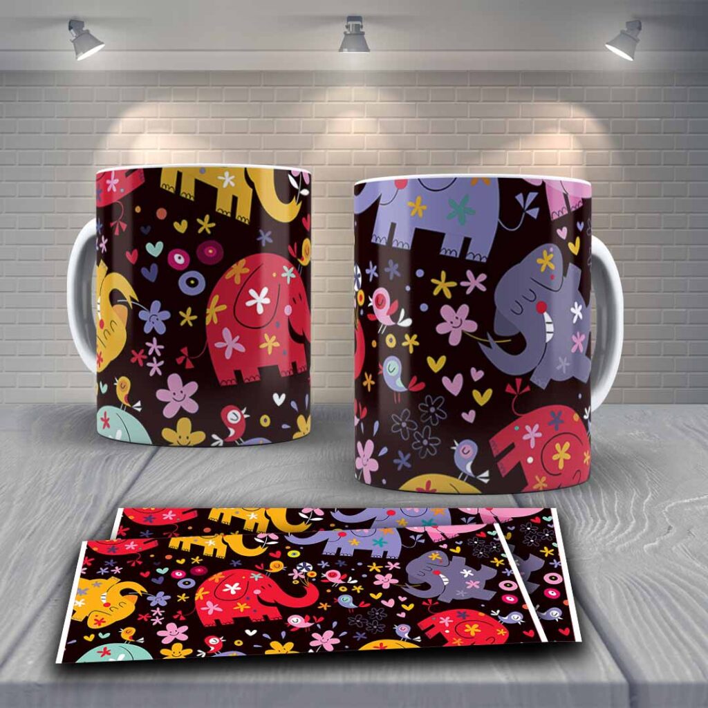 arte caneca animais elefante