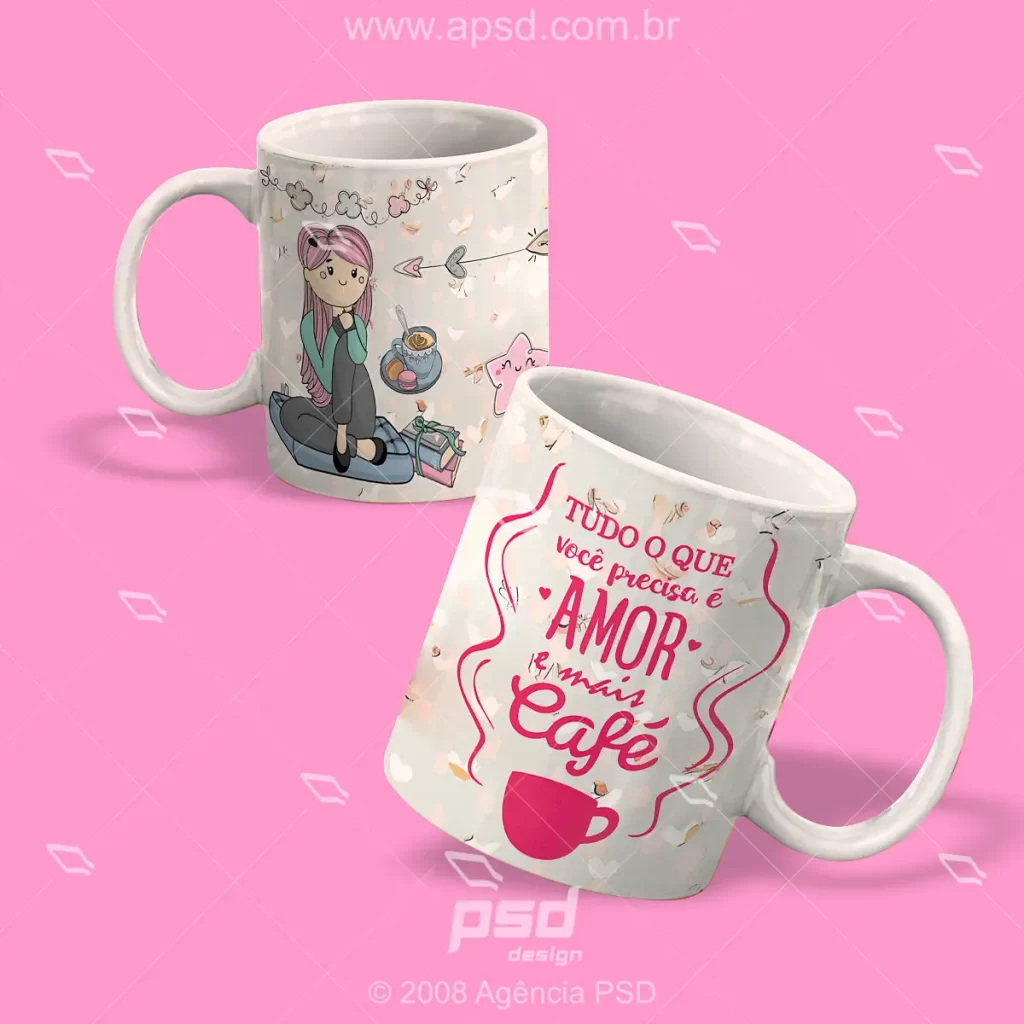arte caneca amor e mais cafe