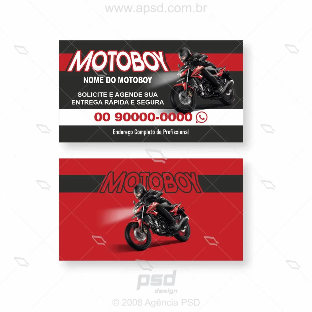 arte cartão para motoboy