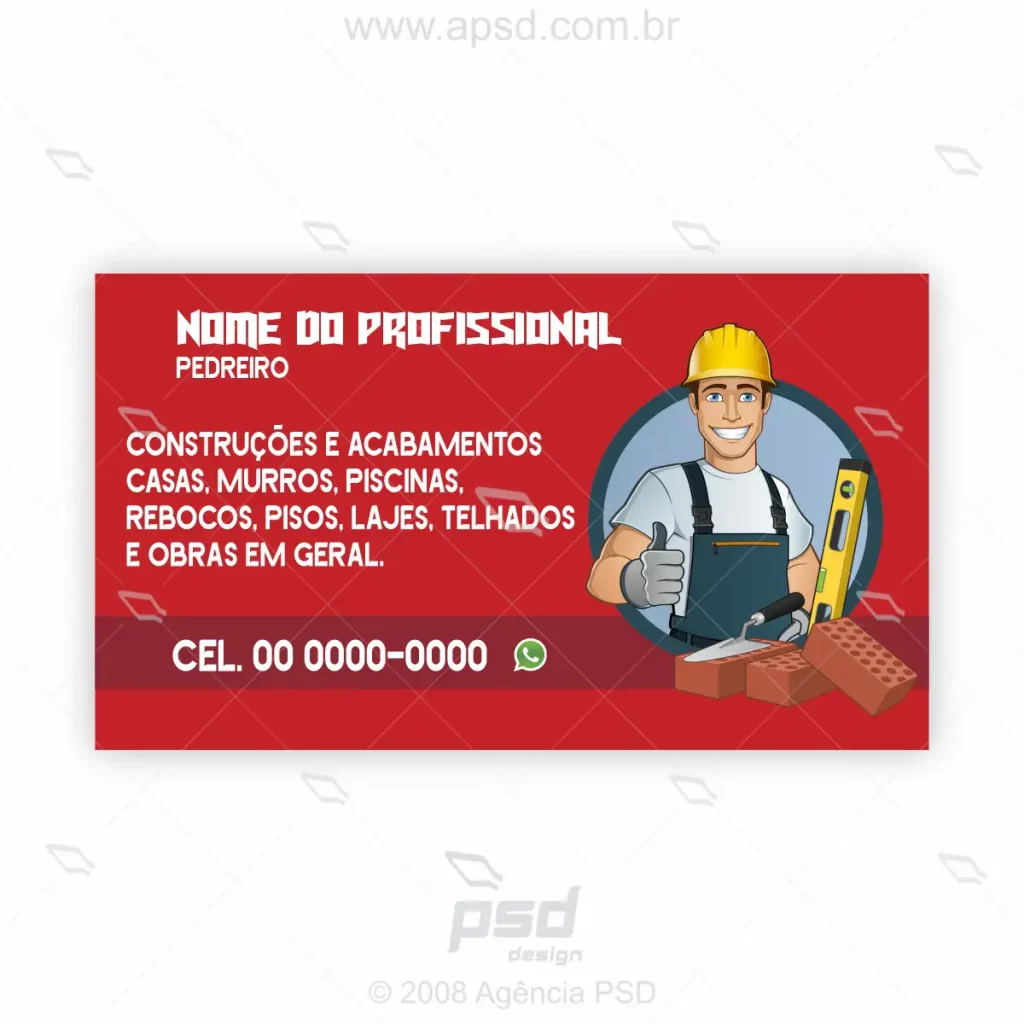 arte cartão pedreiro