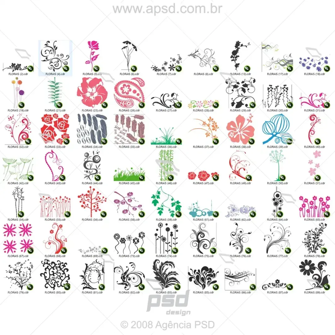 Vetores flores e arabescos
