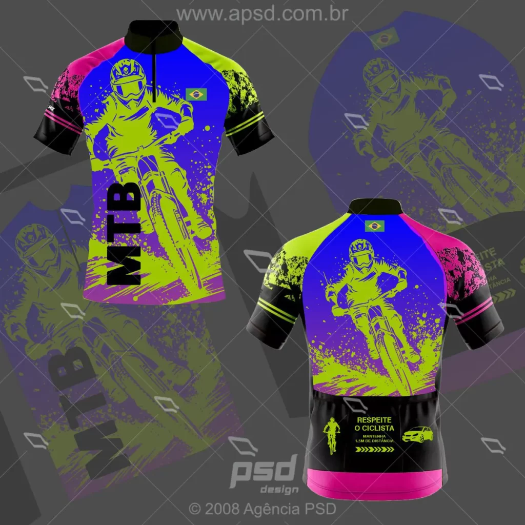 arte camisa ciclista colorida