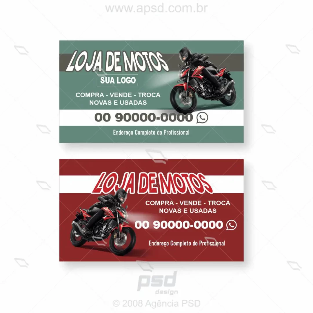 arte cartão loja de motos