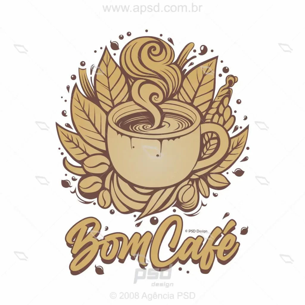 arte bom cafe vetor