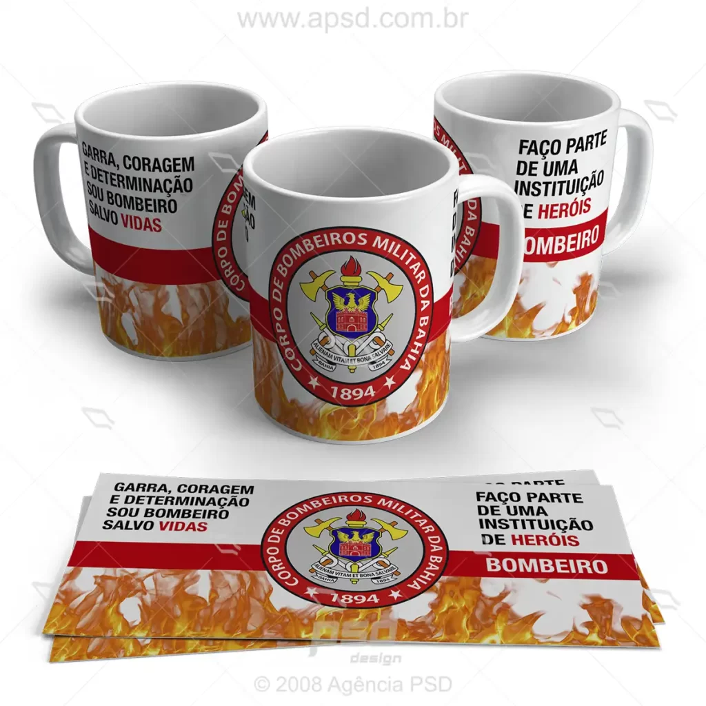 arte caneca bombeiros da Bahia