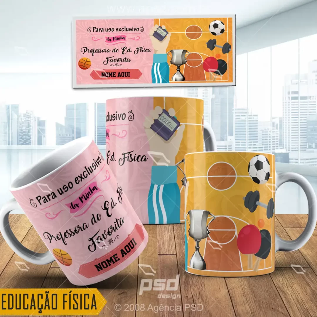 caneca professora educação fisica