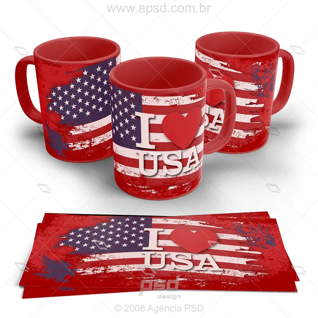 arte caneca i love usa