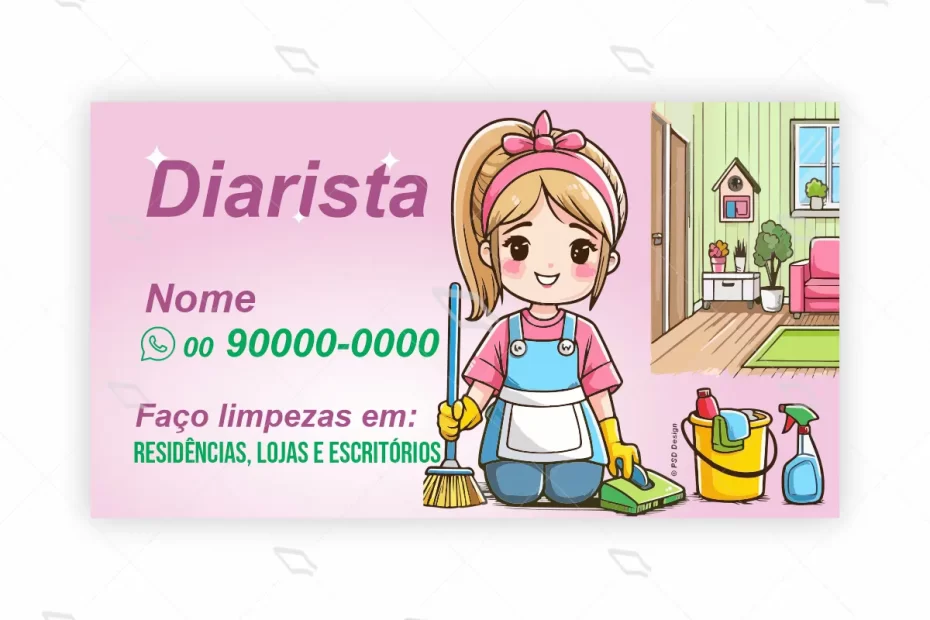 arte cartão para diarista